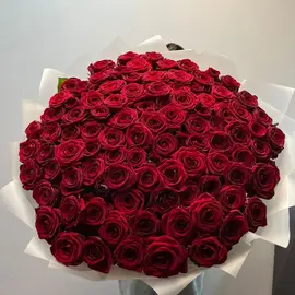 Роза красная 101 шт 60 см